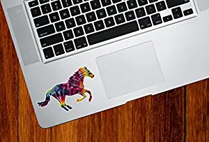 Yadda-Yadda Design Co. Rainbow Tie Dye Horse Leaping - Trackpad | Tablet | Computer - Vinyl Decal Sticker YYDC (Size Variations Available) (3.5" w x 2" h, Small)