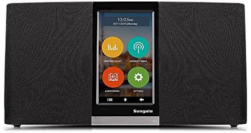 Sungale WiFi Internet Radio w/ 4.3" Easy-Operation Touchscreen, Listen to Your Favorite Music from Thousands of Internet Radio Station & Streaming Music