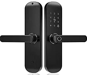 Smart WiFi Door Lock, Keyless Entry, Temporary Password RFID Access, Wireless App, Mechanical Key, Touch Screen Keypad, Digital Deadbolt Entrance, Remote Control Home Bedroom Hotels Apartment Airbnb