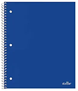 Office Depot Brand Stellar Poly Notebook, 8" x 11", 1 Subject, College Ruled, 200 Pages (100 Sheets), Blue