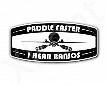 Paddle Faster I Hear Banjos Skull Inside Canoe Kayak Sticker