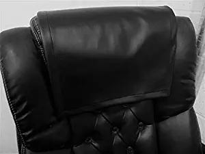 luvfabrics 14 by 30 INCH Black Smooth PVC Faux Leather Vinyl Sofa Loveseat Chaise Theater Seat, RV Cover, Chair Caps Headrest Pad, Recliner Head Cover, Furniture Protector