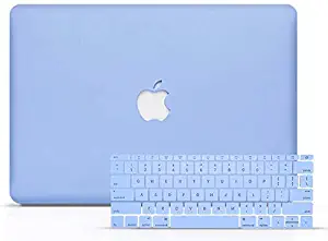 LuvCase 2 in 1 Laptop Case for Old MacBook Pro 13" (CD Drive, 2008-2012) A1278 Rubberized Plastic Hard Shell Cover & Keyboard Cover (Serenity Blue)