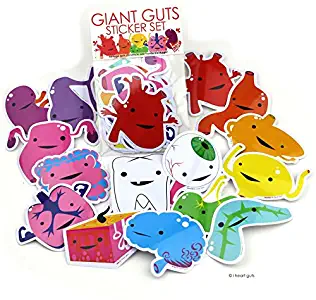 I Heart Guts Giant Guts Sticker Set - 15 Organs and Friends