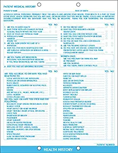 Doctor Stuff - Dentist Office Forms, Dental Medical History Form, AMZFiling, IFS Filing Item 27011, 8-1/2