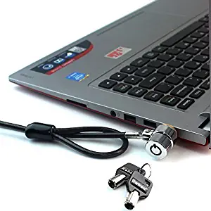 RUBAN Notebook Lock and Security Cable (PC/Laptop) Two Keys 6.2 foot (Black)