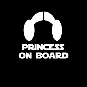 Princess On Board Princess Leia NOK Decal Vinyl Sticker |Cars Trucks Vans Walls Laptop|White|5.5 x 5.2 in|NOK1099