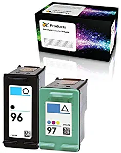 OCProducts Refilled Ink Cartridge Replacement for HP 96 and HP 97 for Officejet 7310 7210 Deskjet 9800 6988 6980 PhotoSmart 8050 (1 Black 1 Color)