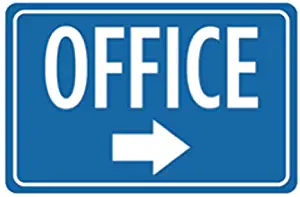 Aluminum Metal Office Print Blue White Notice Right Arrow Business Sign