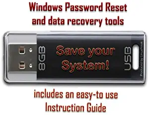 Computer Password Reset & Data Recovery Tools for Windows - on 8GB USB Flash Drive