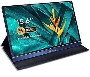 Portable Monitor - Lepow 15.6 inch USB C Powered Display 1080P IPS LCD Computer Screen for Laptop PC Mac Phone XBOX Switch PS4 Slim Light for Travel Work Game Include Smart Cover Screen Protector Blue