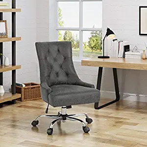 Christopher Knight Home 304967 Bagnold Desk Chair, Slate + Chrome