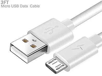 Heavy Duty Durable 3ft Micro USB Data/Charging Cable Cord Compatible with Verizon Ellipsis 7/8/10 Tablet, HP 8 G2-1411 8-Inch 16 GB Tablet and More (White)