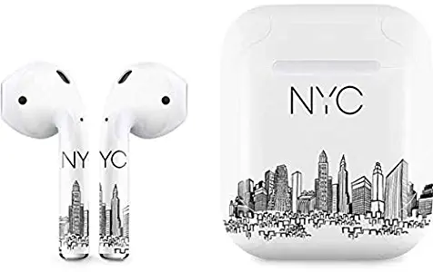 Skinit Decal Audio Skin for Apple AirPods with Wireless Charging Case - Officially Licensed Skinit Originally Designed NYC Sketchy Cityscape Design