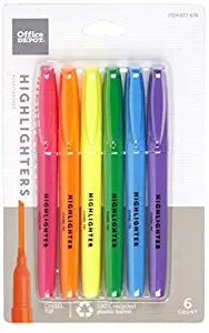 Office Depot 100% Recycled Pen-Style Highlighters, Assorted, Pack Of 6, HY1002-6AST