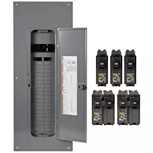 Square D by Schneider Electric HOM4080M200PQCVP Homeline 200 Amp 40-Space 80-Circuit Indoor Main Breaker Qwik-Grip Plug-On Neutral Load Center with Cover - Value Pack