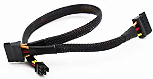 BLUEXIN SATA 15 Pin x2 to Mini 6 Pin ATX Compatible with Dell Inspiron 3668 3653 3650 HDD SATA Power Cable Replacement 12-inch(30cm)