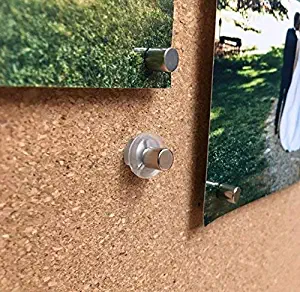 Bullseye Office Magnet Makers - Innovative Magnetic Thumb Tacks - No Hole Tack to Hang Pictures, Posters, Maps, Etc. - Works on Walls, Bulletin Boards, Cork, More! (8 Pack)