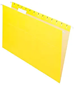Office Depot 2-Tone Hanging File Folders, 1/5 Cut, 8 1/2in. x 14in, Legal Size, Yellow, Box of 25, OD81626