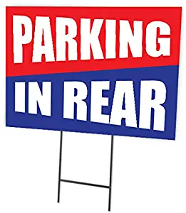 Parking In Rear Full Color Double Sided Sign