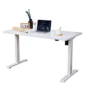 Flexispot EC1W-R4830W Electric Height Adjustable Desk, 48 x 30 Inches, Sit Stand Desk Base Home Office Table Stand up Desk Standing Desk (White Frame + 48 in White Top)