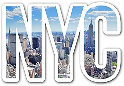 CUSTOMI NYC Day Skyline New York City Decal Sticker for Car Truck MacBook Laptop Air Pro Vinyl