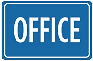 Aluminum Metal Office Print Blue Notice Large Business Sign, 12x18