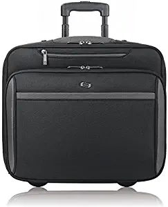 Solo New York Westside Rolling Overnight Laptop Bag. Slim, Compact Design Rolling Overnighter Case for Women and Men. Fits up to 16 inch laptop - Black