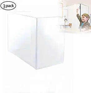 Multifunctional Translucent Desk Protection Plate Baffle Splash-Proof Baffle Divider Portable Acrylic Protective Barrier Sneeze Guard for School,Library,Counter,Office (3 Pack)
